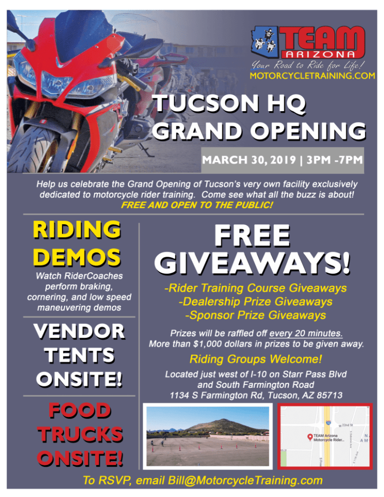 Party With Us at the Tucson Rider Training HQ TEAM Arizona