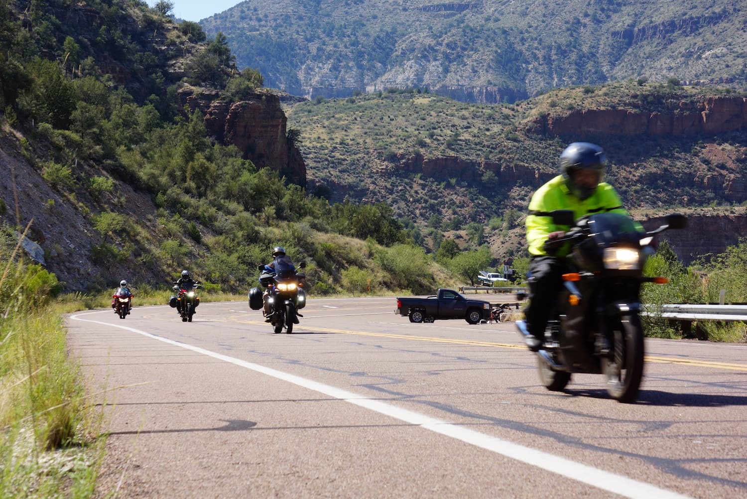 motorcycle riders on the highway in Arizona
